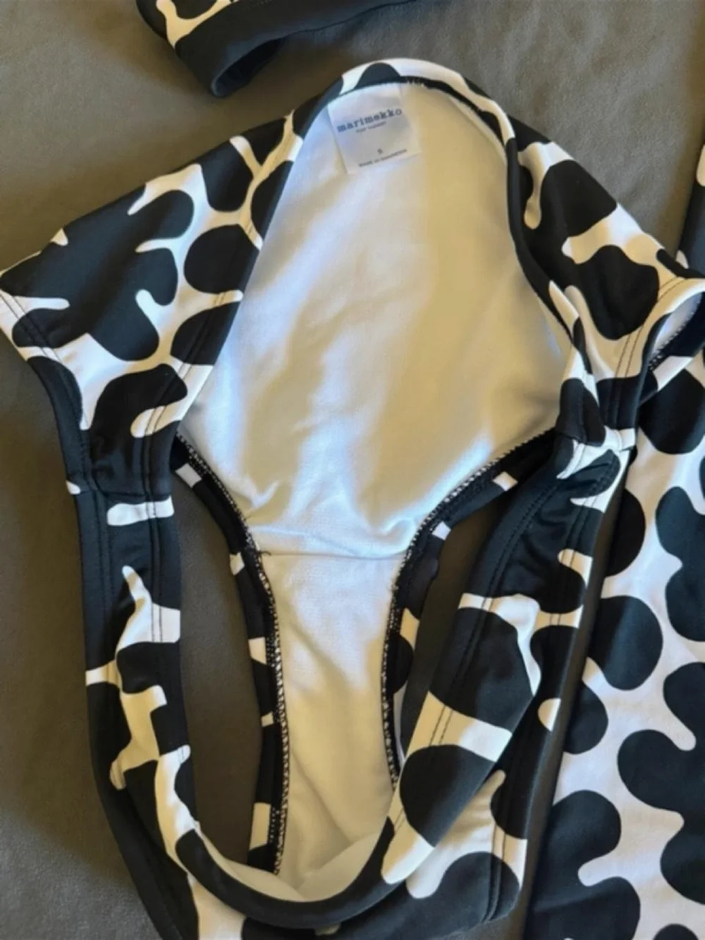 Marimekko Black & White Floral Triangle Bikini Set